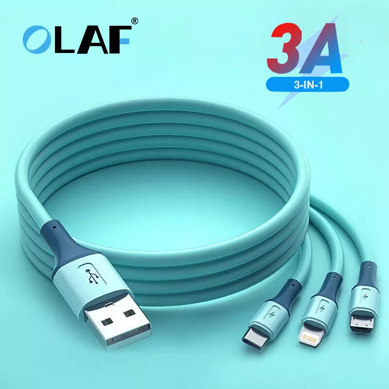 OLAF 3 in 1 USB Cable 3A Fast Charging
