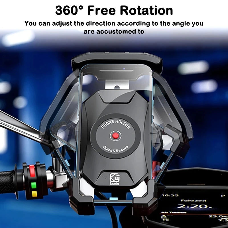 Motorcycle Phone Holder Wireless Charging